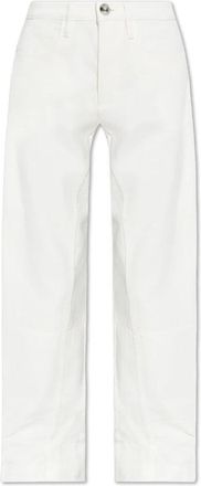 Jil Sander Jeans met decoratieve afwerking - Dames - Regular Fit Jeans - Wit - M - Katoen - Jeans