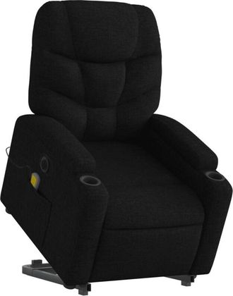 vidaXL Sillón de masaje eléctrico reclinable elevable tela negro vidaXL