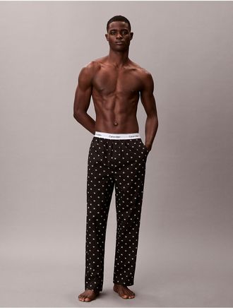 Calvin Klein Mens Cotton Poplin Sleep Pants - Black - XL