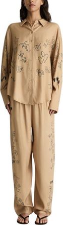 Romy Jakey Shirt in Tan Print at Nordstrom, Size X-Small