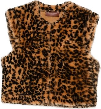 Antik Batik Gilet leopardato - Marrone