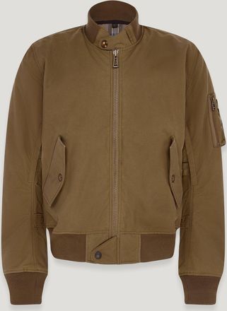 Belstaff Brecon Motorcycle Bomber Jacket Mens Waxed Cotton Olive Green Size 3XL