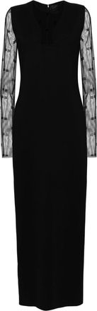Givenchy 4G-motif crepe maxi dress - women - Elastane/Acetate/Viscose/Silk - 36 - Black