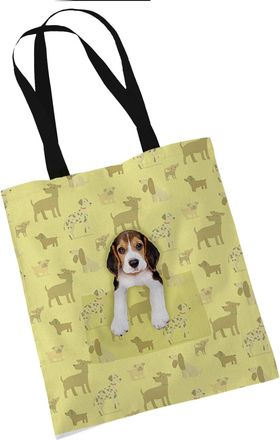 Bang Tidy Clothing Beagle Gifts for Dog Lovers Owners - Reusable Shopper Shoulder Tote Bags - Cloth Fabric Gift Bag with Dogs on - YELL