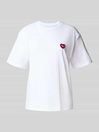Carhartt Work in Progress T-Shirt mit Label-Badge Modell Heart II Hartt in Weiss, Gr&ouml;&szlig;e XS