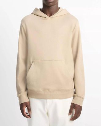 Vince Brushed Interlock Long Sleeve Hooded Pullover In Terrapin