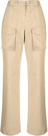 Ermanno Scervino High-waisted Beige Cargo Broek - Dames - Straight fit broeken - Beige - 2XS - Katoen - Broeken