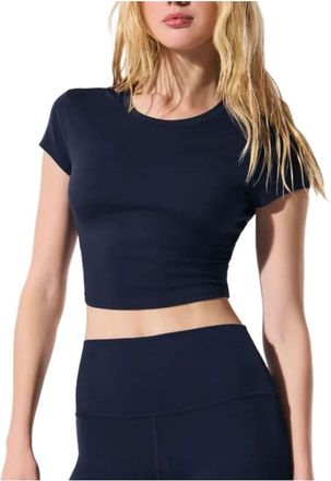 Alo (WMNS) ALO Alosoft Crop Finesse T-Shirt Navy W1406R-651455010