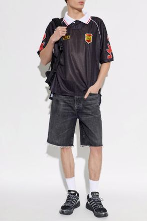 Gallery Dept. Polo With Patches, Mens, Black