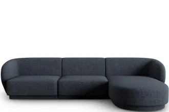 CXL by Christian Lacroix 4-Sitzer Designer Ecksofa Lionel - Chenille Blau Melange