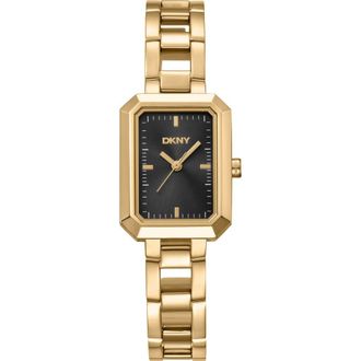 DKNY Uptown Midi Tank Bracelet Watch, 22mm x 35.5mm in Black/Gold at Nordstrom