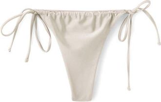Mango Brazilian Side Tie Bikini Bottoms in Light/Pastel Grey at Nordstrom, Size X-Small