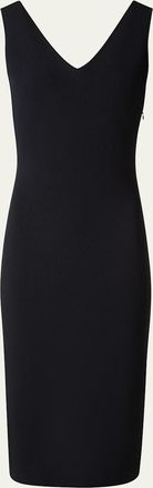 Akris V-Neck Sleeveless Knit Midi Dress