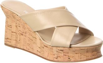 Ferragamo Ferragamo Ant Leather Wedge Sandal