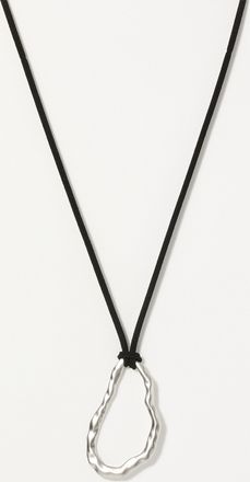Simons Womens Sinuous hammered medallion cord necklace