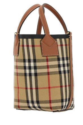 Burberry Womens Embroidered Fabric London Bucket Bag Vintagechckabeige Borse A Secchiello