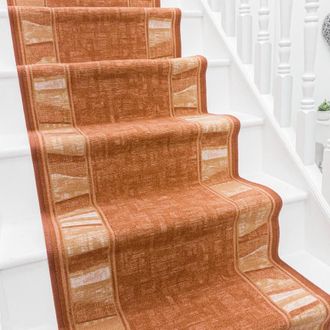 Runrug Stair Runner Carpet - Durable, Non-Slip, 5.4mm - Alba in Terracotta | Size: 66 cm x 450 cm