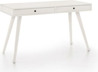 HOGAR 24 Escritorio de madera maciza natural, color blanco