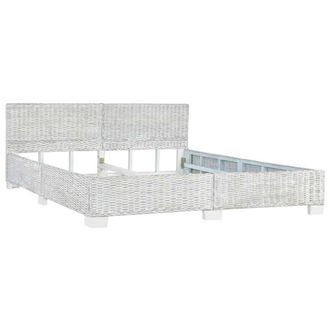 Berkfield Home Bed Frame Grey Natural Rattan 180x200 cm Super King