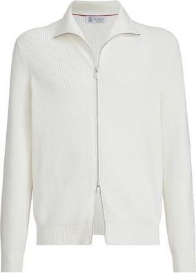 Brunello Cucinelli Half English Rib knit cardigan in Panama at Nordstrom, Size 46 It