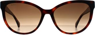 Max Mara Round Womens Dark Havana Brown Gradient MM0058 Logo 13 - One Size