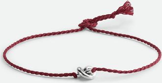 Bottega Veneta Friendship Bracelet - Bordeaux - Unisex - L - 50% Silk & 50% Sterling Silver