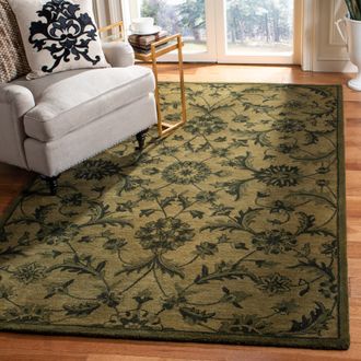 Safavieh Antiquity Hand Made Area Rug, Olive / Green Traditional Style Non-Shedding