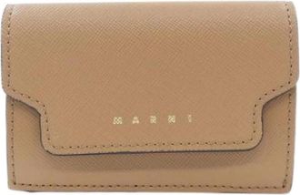 Marni Pre-owned Pemow 02U07 Portemonnee - Heren - Vintage Accessoires - Beige - ONE Size - Leer - Vintage
