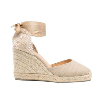 Castaner Carina Wedge Espadrille - Dames - Sleehakken - Geel - 41 EU - Leer - Schoenen
