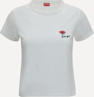 Kenzo T-shirt in cotone ricamata Kenzo Tulip Woman L