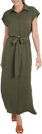 Love Token Maggie Shirt Dress In Olive