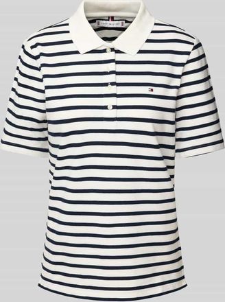 Tommy Hilfiger Regular Fit Poloshirt mit Logo-Stitching Modell 1985 in Weiss, Gr&ouml;&szlig;e XS