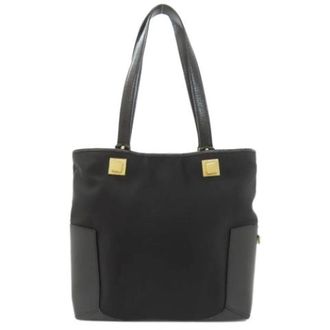 Ferragamo Pre-owned Tote Bags, female, Black, Size: ONE SIZE Pre-owned Nylon Shoulder Bag