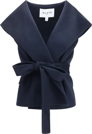 Alaia Womens Cashmere Hooded Jacket Midnight Blue (capra Hircus)