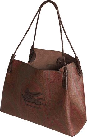 Etro Womens Tote Libra Medium Brown Shoulder Bags