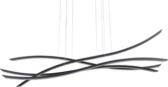 Beliani L&aacute;mpara De Techo Led De Metal Negro Colgante Suspensi&oacute;n Iluminaci&oacute;n Calao