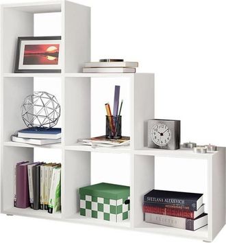 Mirjan24 Estanter&iacute;a Lexicon, Blanco, Abierta Sin Pared Trasera, Aglomerado Laminado, N&uacute;mero De Puertas: 0, N&uacute;mero De Cajones: 0, 108x105x33cm