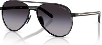 Prada Grey Gradient Pilot Ladies Sunglasses PR B57S AAV90A 56