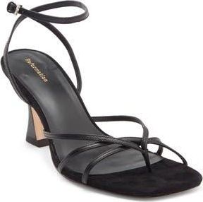 Reformation Gen Heeled Sandal in Black Snake Suede at Nordstrom Rack, Size 8.5