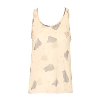 Emporio Armani Pure Silk Creponne Top - female - Emporio Armani - Sleeveless Tops - Beige - XS - Tops