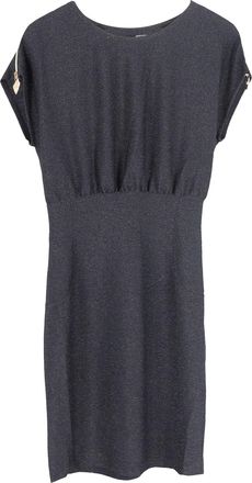 Love Moschino Metallic Glitter Mini Dress in Black Viscose