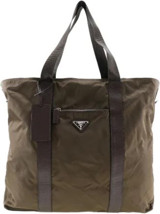 Prada Pre-owned Canvas travel-bags - Dames - Vintage Shopper - Groen - ONE Size - Nylon - Vintage