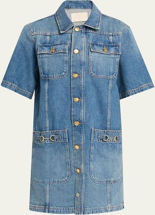 Ulla Johnson Painters Denim Mini Shirtdress