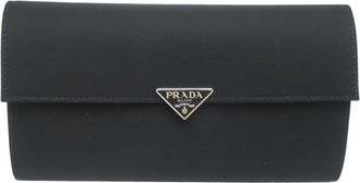 Prada Black Nylon Long Wallet (Bi-Fold) (Pre-Owned)