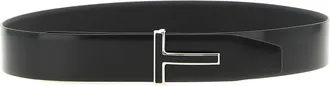 Tom Ford Mens Black Calfskin Regular Belt