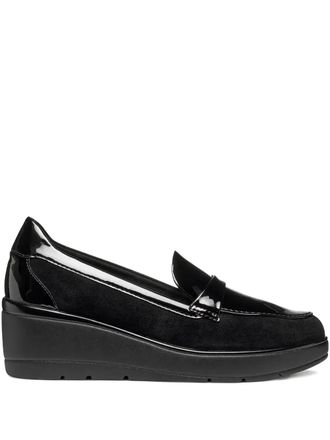 Geox Ilde leather loafers - women - Calf Leather/Polyester/Fabric/Polyester/Rubber - 40 - Black