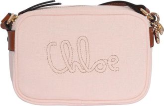 Chlo&eacute; Cross Body Bags, female, Pink, Size: ONE SIZE Shoulder Bag with Logo Embroidery