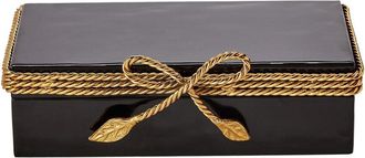 Tozai Home Twos Company Golden Bow Enamel Covered Box