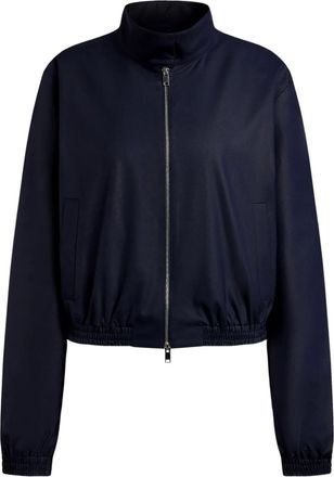 12 Storeez zip-up elasticated-waist bomber jacket - Blue