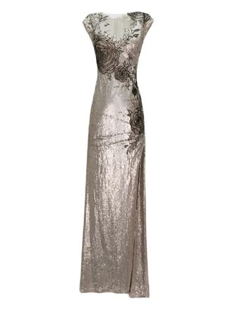 Gemy Maalouf embroidered maxi dress - Grigio